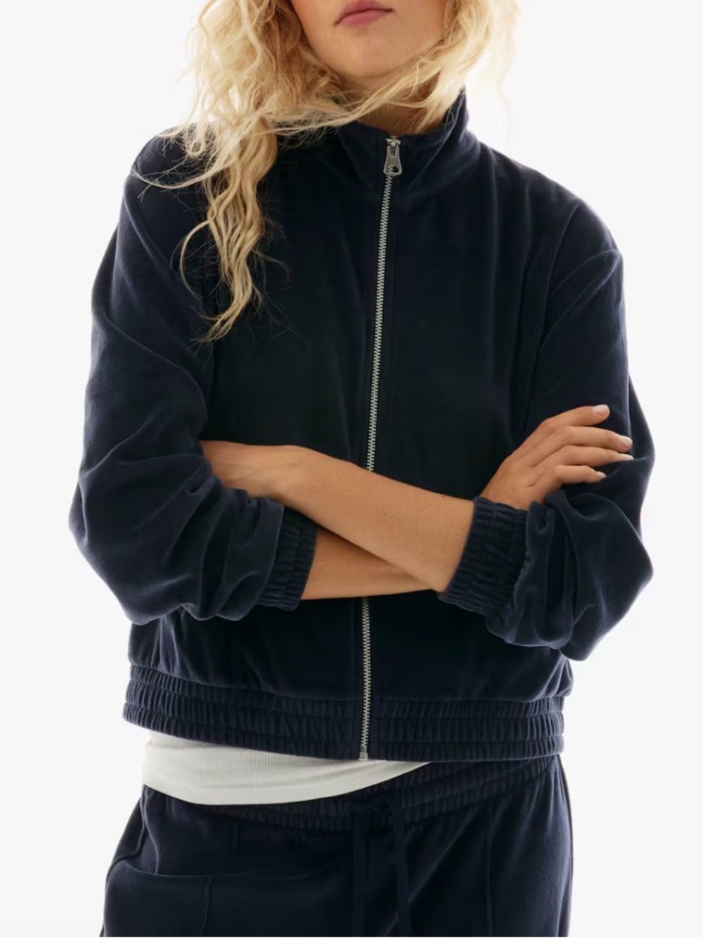 H&M velour jacket with zipper